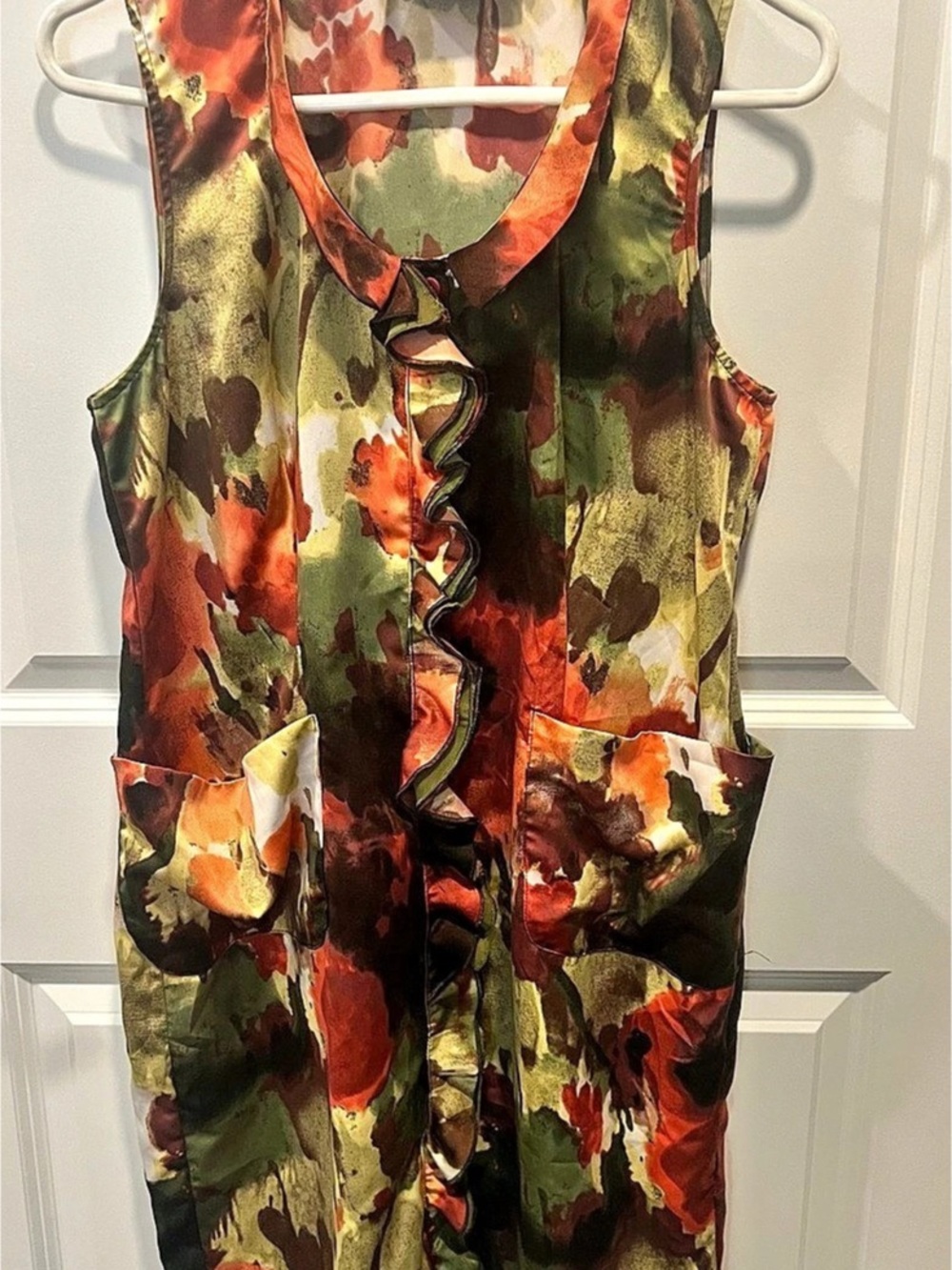 Simply Vera Wang Floral Romper in Green & Red Size 12 Like New